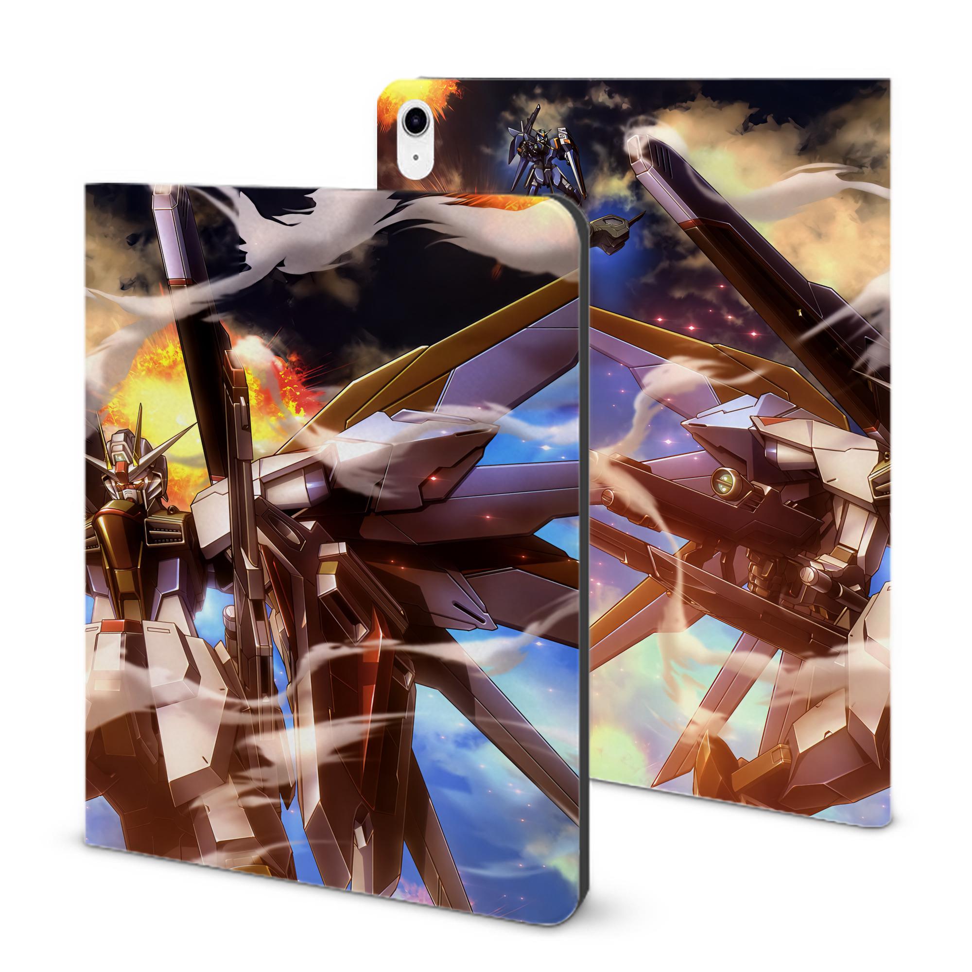 （画像用） 機動戦士ガンダム Mobile Suit Gundam IPad ケース ブック型 PUレザー TPU 耐衝撃 軽量 薄型 ペン収納なし 全面保護 IPad 各モデル対応